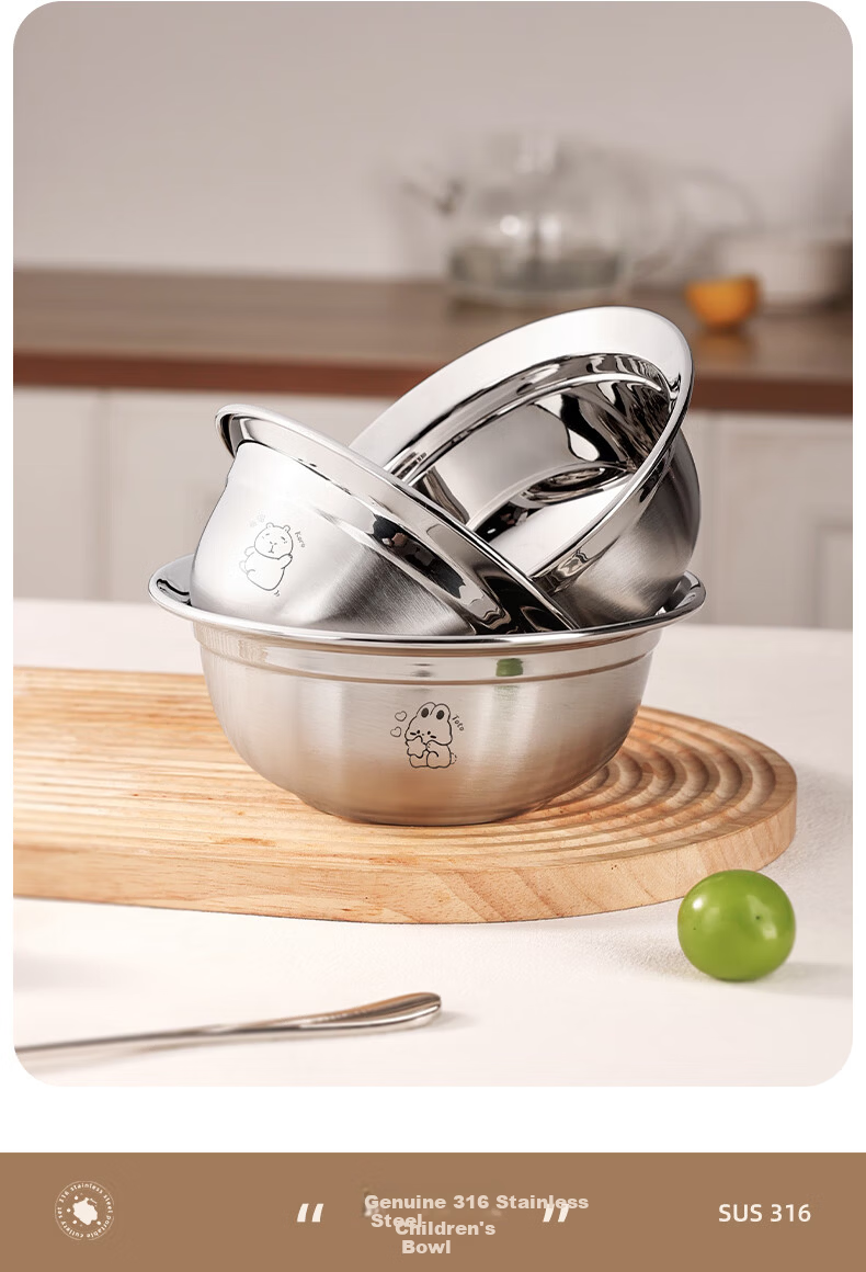Newair 316 Stainless Steel Children's Bowl Food Grade Baby Household 2026 New Anti-Drop Rice Bowl for Ages 1 to 5 Years 13