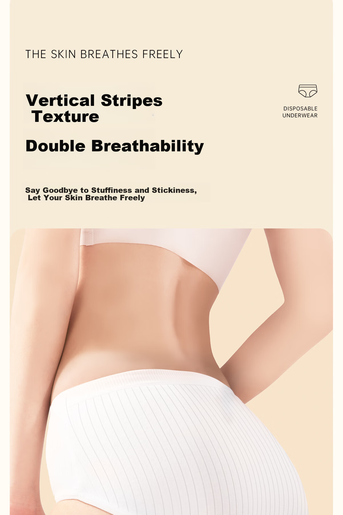 Ankexin Disposable Cotton Antibacterial Underwear, No-Wash Maternity Menstrual Travel XL Size, Pack of 5 8