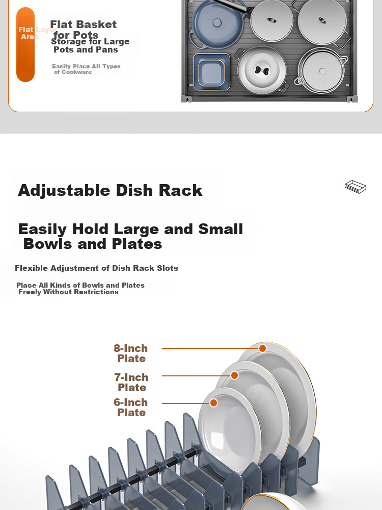 Sijimuge Pull-Out Double-Layer Aluminum Alloy Deepened and Heightened Kitchen Cabinet Drawer Basket Spice Rack 13