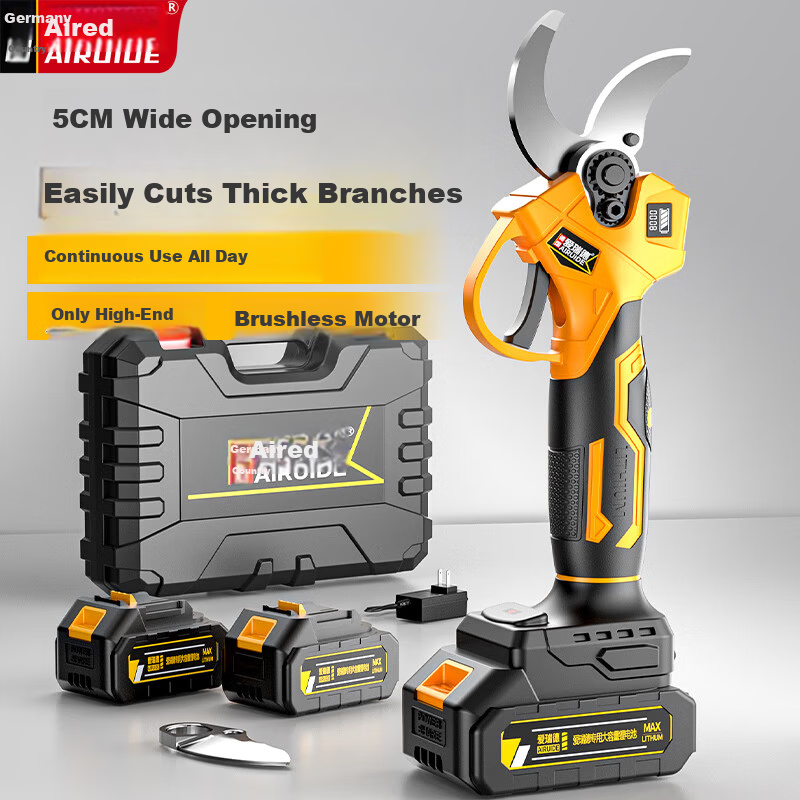 Aired Brushless Electric Pruning Shears Cordless Fruit Tree Clippers Garden Electric Branch Trimmer Lithium Battery Power Tool