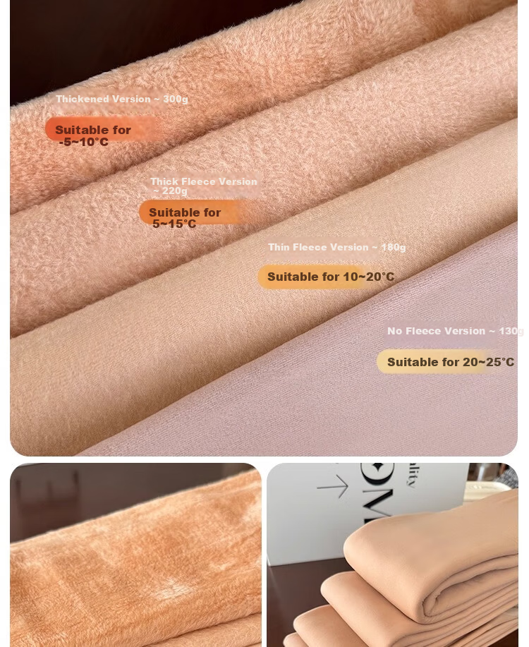 Youkeshu Women's Autumn Winter Fleece-Lined Thickened Tummy Control Hip-Lifting Natural Skin Tone Bare-Leg Effect Footed Leggings Tights 19