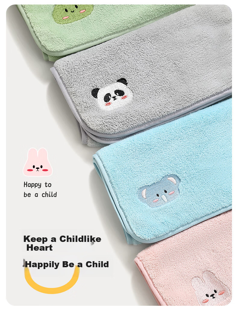 Sanli Class A Children's Face Towels 7A Antibacterial 4-Pack Hand Towels Hanging Absorbent Quick-Dry Sports Kids Towels 3