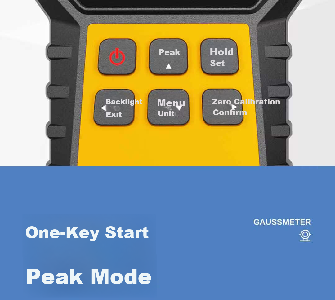 Deli Digital Gauss Meter Magnetic Field Strength Tester Tesla Meter Magnetic Detector 7