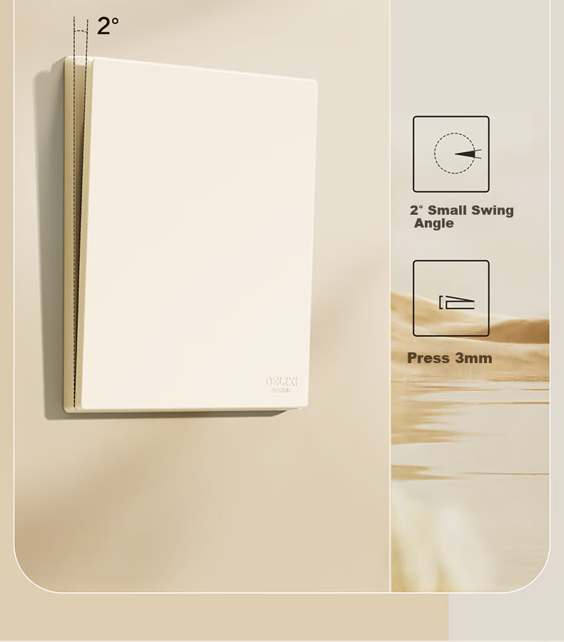 DELIXI Switch Socket CD295 Ultra-thin Matte Frosted Large Panel 86 Type Concealed Silver Osmanthus Yellow Angled Five-hole 10 Pack 25