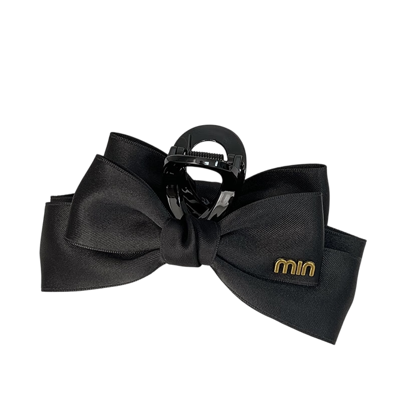 Dongyi Selected Black Bowknot 13cm Shark Clip Women's 2025 New Elegant Hair Clip Simple Versatile Hair Accessory