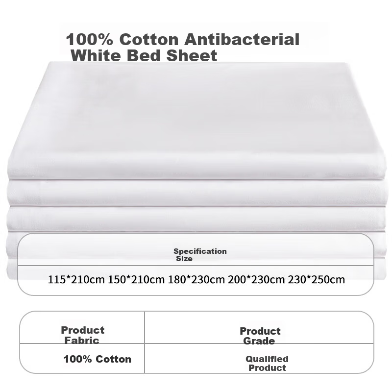 Aiwei Pure Cotton Bed Sheet Single White Bed Sheet Military Training Student Dormitory Single Quilt Cover White 115*210cm