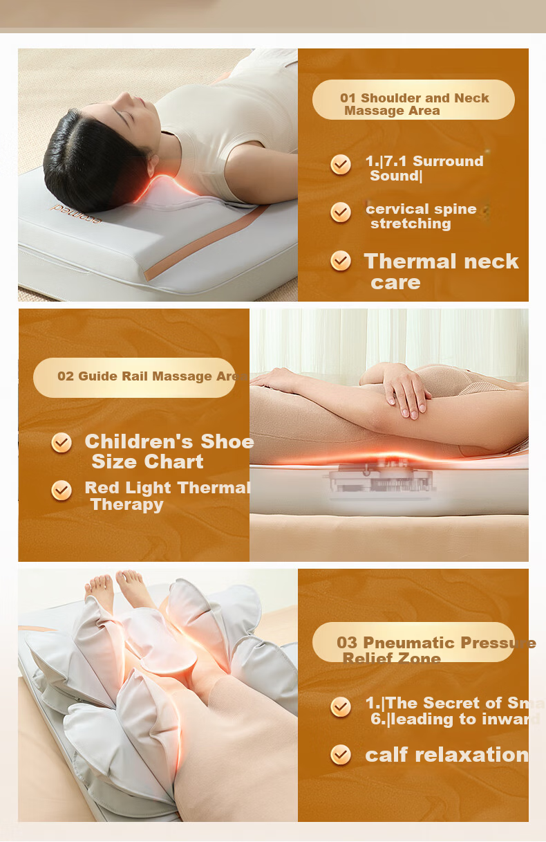 Ecomed German Full Body Massage Mat Recliner Home Massage Bed Shoulder Neck Waist Back Leg Massager Gift for Parents Elders Practical Birthday Present 8
