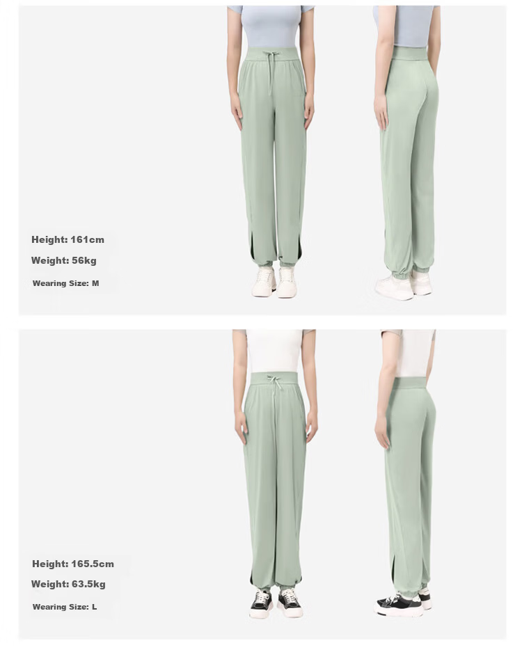 Banana Under Wide-Leg Pants Casual Women's Draped Loose Sun-Protective Sports Trousers Breathable Spring Summer AL206 Twilight Black M 13