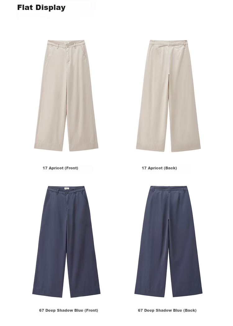 Giordano Women's Pants 2026 Summer New Pure Cotton High Waist Straight Casual Wide Leg Trousers 05416318 18