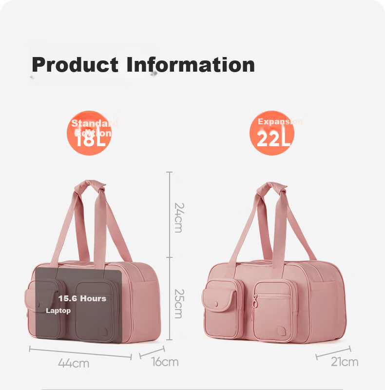 Aji Women's Travel Bag Large Capacity Expandable Waterproof Luggage Bag Short Trip Business Trip Storage Wet and Dry Separation Gym Bag 28