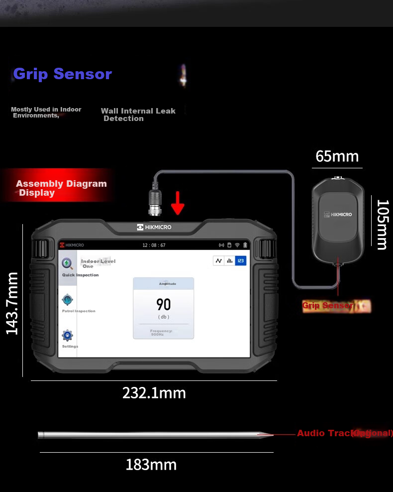HIKMICRO A3se Leak Detector High Sensitivity Indoor Outdoor Underground Pipe Water Leak Detection Large Screen 8