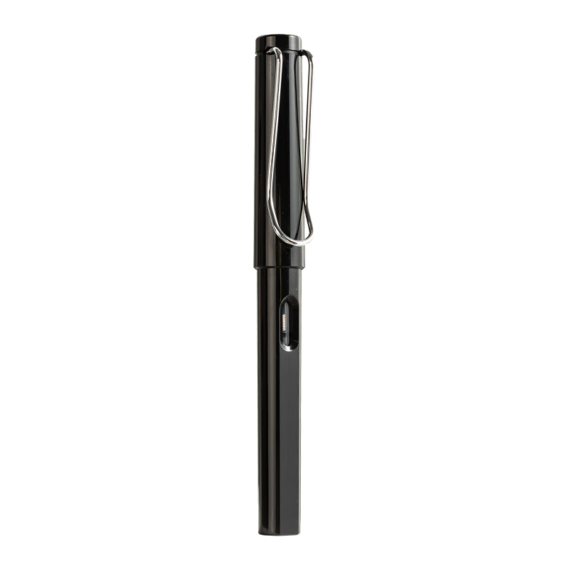 M&G Stationery 0.5mm F Fine Nib Fountain Pen with Ink Absorber (Ink Cartridge Not Included), Replaceable Ink Cartridge Compatible with 3.4 Diameter, Student Calligraphy Writing, Black Barrel Single Pen AFPY5222