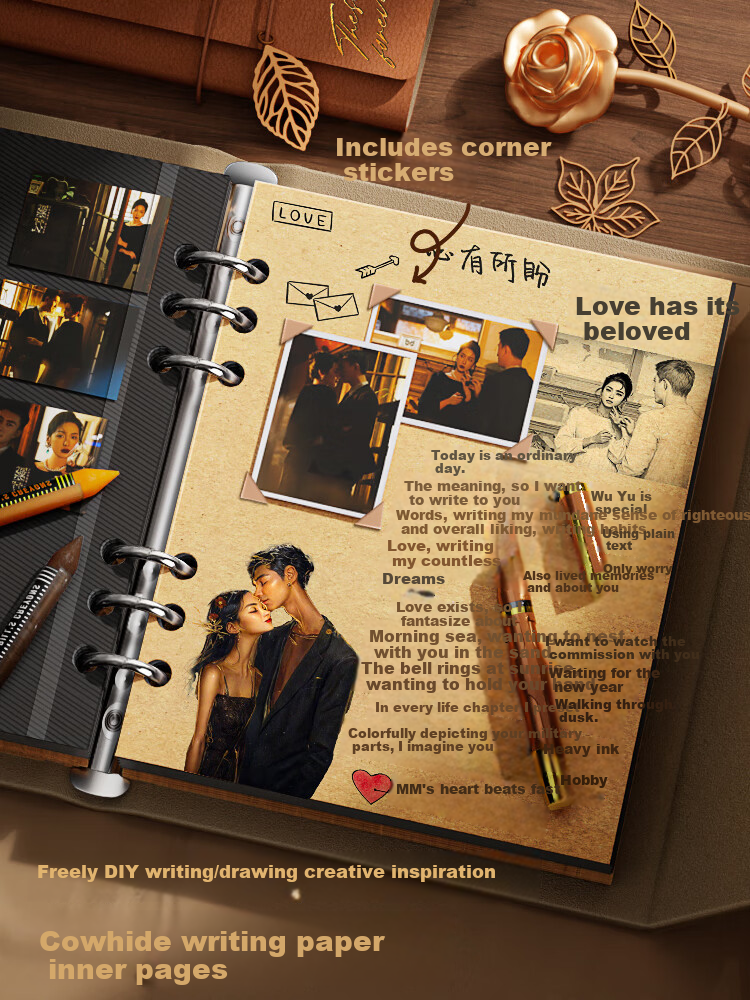 Jinzhi Vintage Couple Photo Album, Journal, Travel Love Memory Book, Receipt Collection, Self-Adhesive Handmade Gift, DIY Photo Book, Graduation Yearbook, Growth Memoir 4