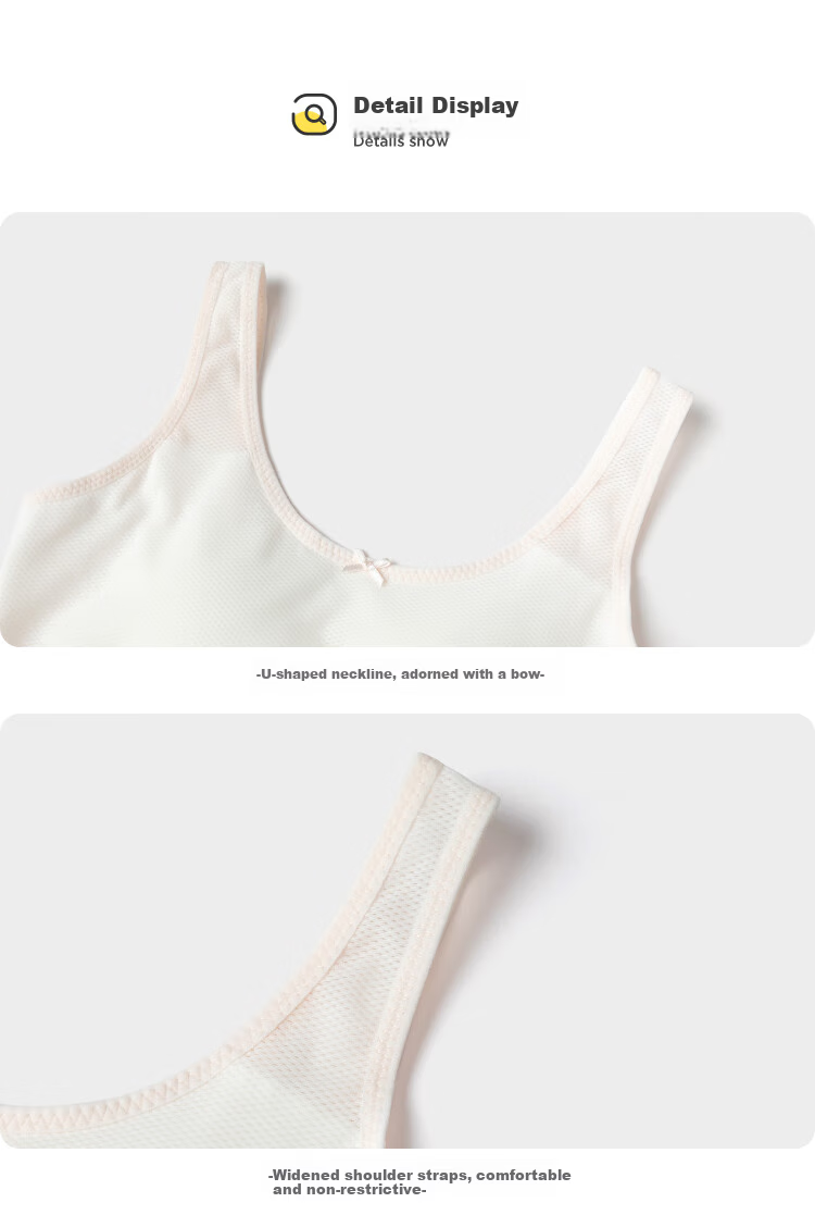 Balabala Girls' Developmental Summer Mesh Children's Tank Top Bra Anti-Peek and Anti-Exposure 209225195002 12