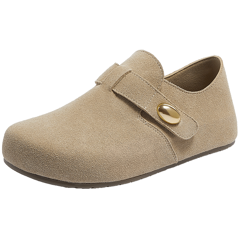 CAMEL Women's Comfortable Magic Tape Open Toe Birkenstock Style Sandals L26S700194 Apricot Size 38