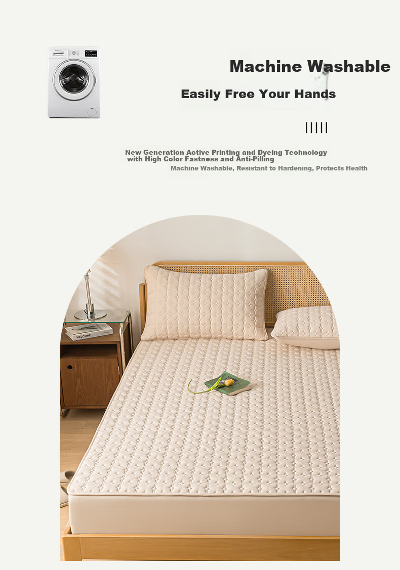 MUJI Class A Waterproof Quilted Cotton Mattress Protector 1.5x2m Khaki 17