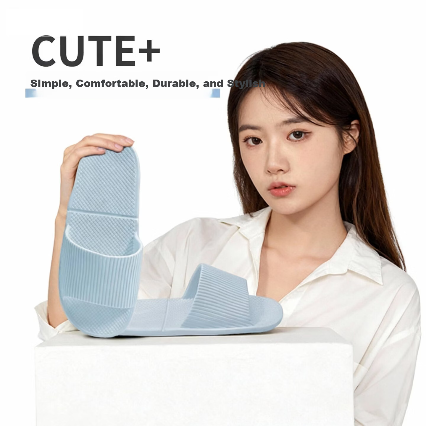 Qiumuxi Foldable Slippers for Women Travel Portable Business Trip Hotel Shower Non-slip Disposable Sandals