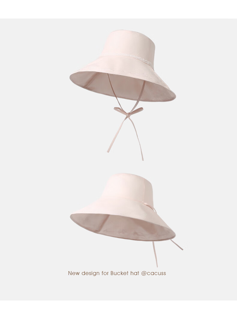 CACUSS Large Brim Sun Hat Women Summer Outdoor Cotton Embroidered Reversible Bucket Hat Pink 15