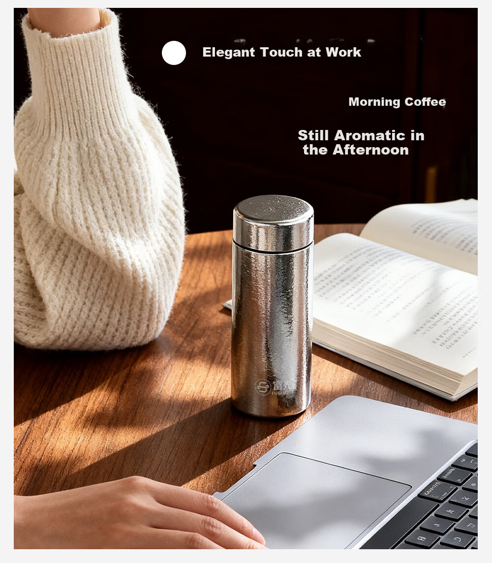 FGA Fugang Pure Titanium Insulated Water Bottle for Men and Women, Stylish Compact Portable High-End Gift Cup 11