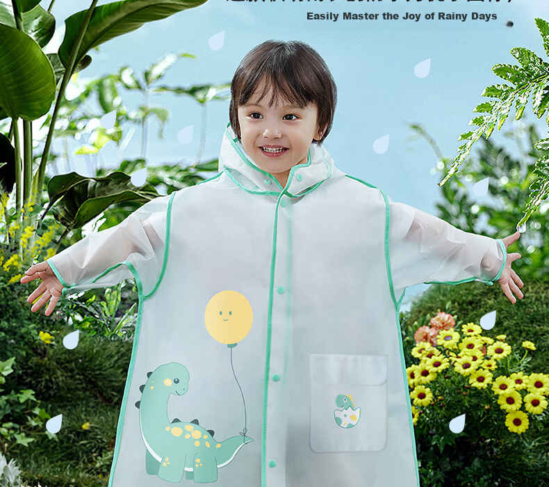 Betis Kids Raincoat Boys Girls Waterproof Rainwear Kindergarten Primary School Student Rain Poncho 2