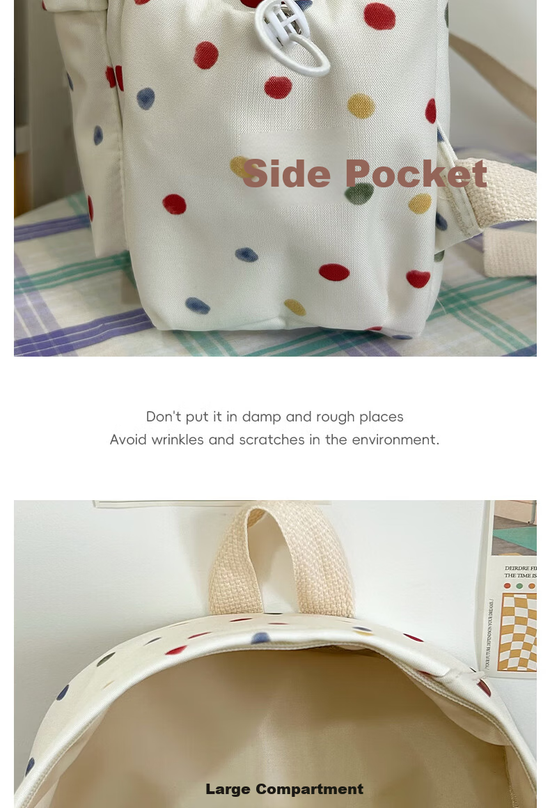 JINSHIWQ Large Capacity School Backpack for Girls, Cute Middle and Primary School Students, Grades 3-6, High-Quality Kids' Shoulder Bag 9