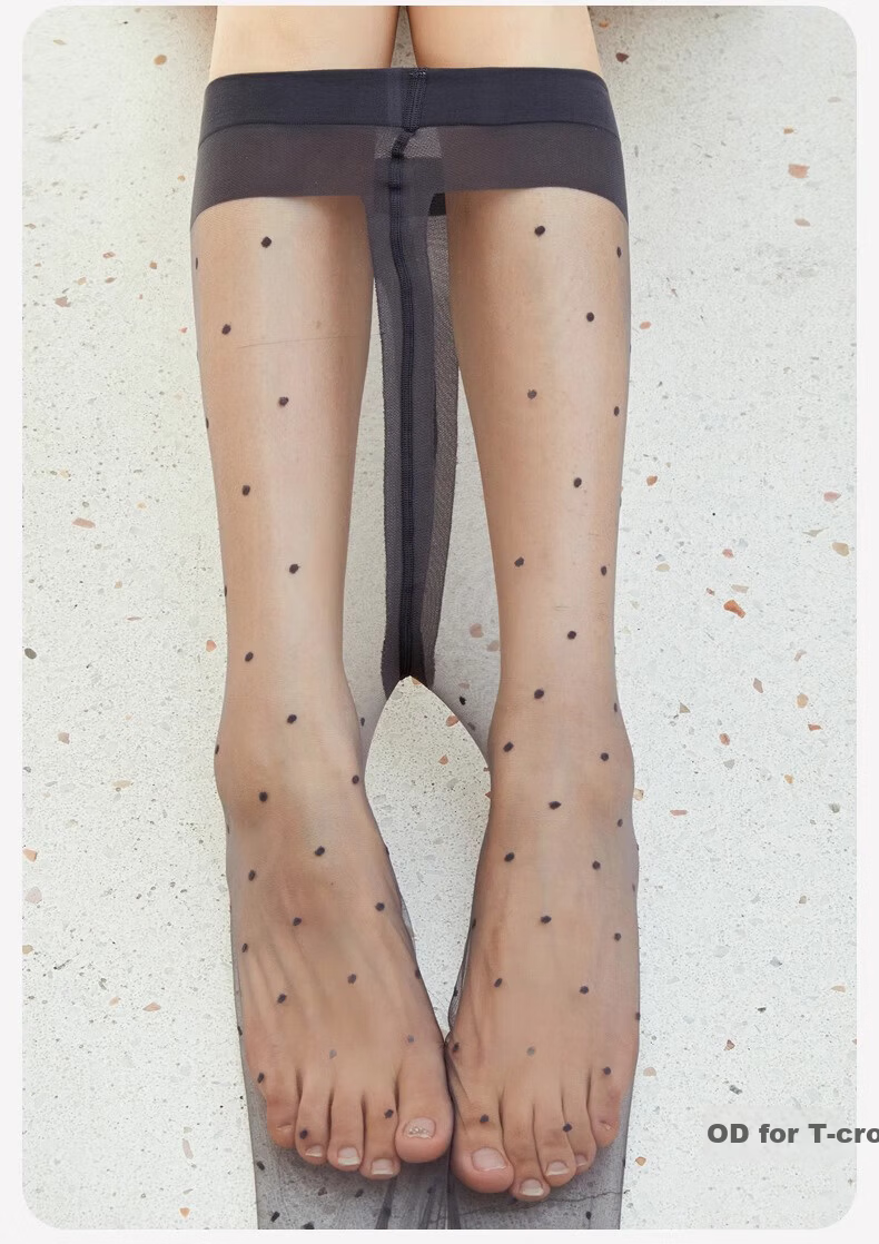 Cotton Full Polka Dot Stockings Women Anti-Snag 0D Nude Sensation Sheer Sexy Black Tights Skin-Enhancing Flesh-Colored Pantyhose TT 17
