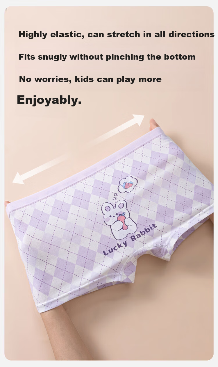 Hodo Girls' Underwear Baby Girls' Boxer Briefs 10A Antibacterial Cotton Comfortable Breathable Baby Underwear 4-Pack 11