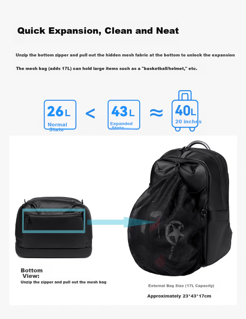 JD Jingzao Black Warrior PRO 2026 New Sports Backpack Large Capacity Outdoor Mountaineering Travel Laptop School Bag 9