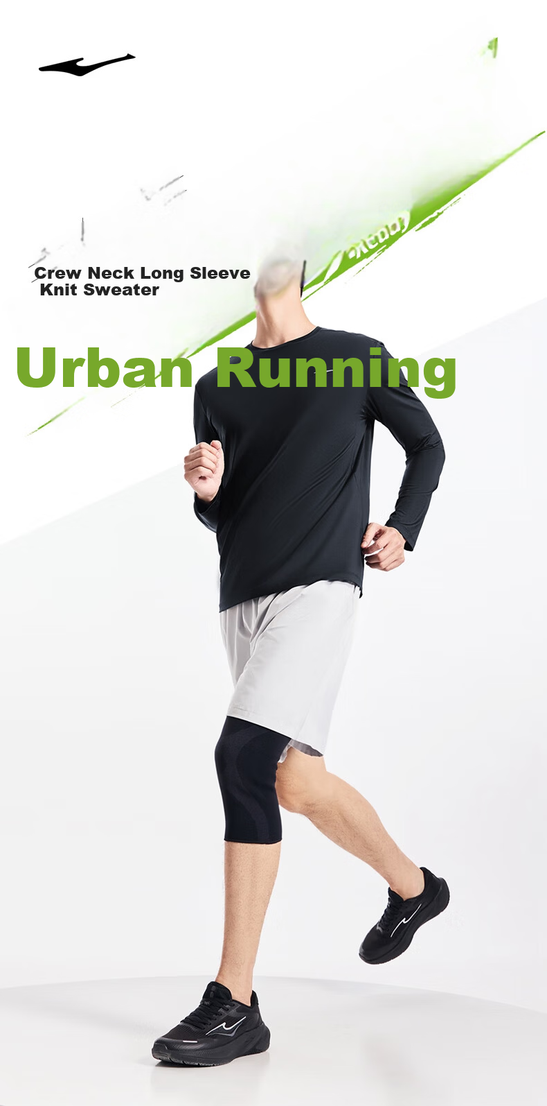 Erke Men's Sports T-Shirt 2026 New Lightweight Moisture-Wicking Quick-Dry Long Sleeve Crew Neck Versatile Base Layer Top 1