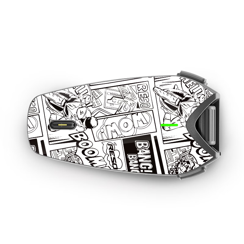 RESORESO Motorcycle Helmet Bluetooth Headset Sticker Protective Film Decorative Full-Coverage Black and White Anime Sticker