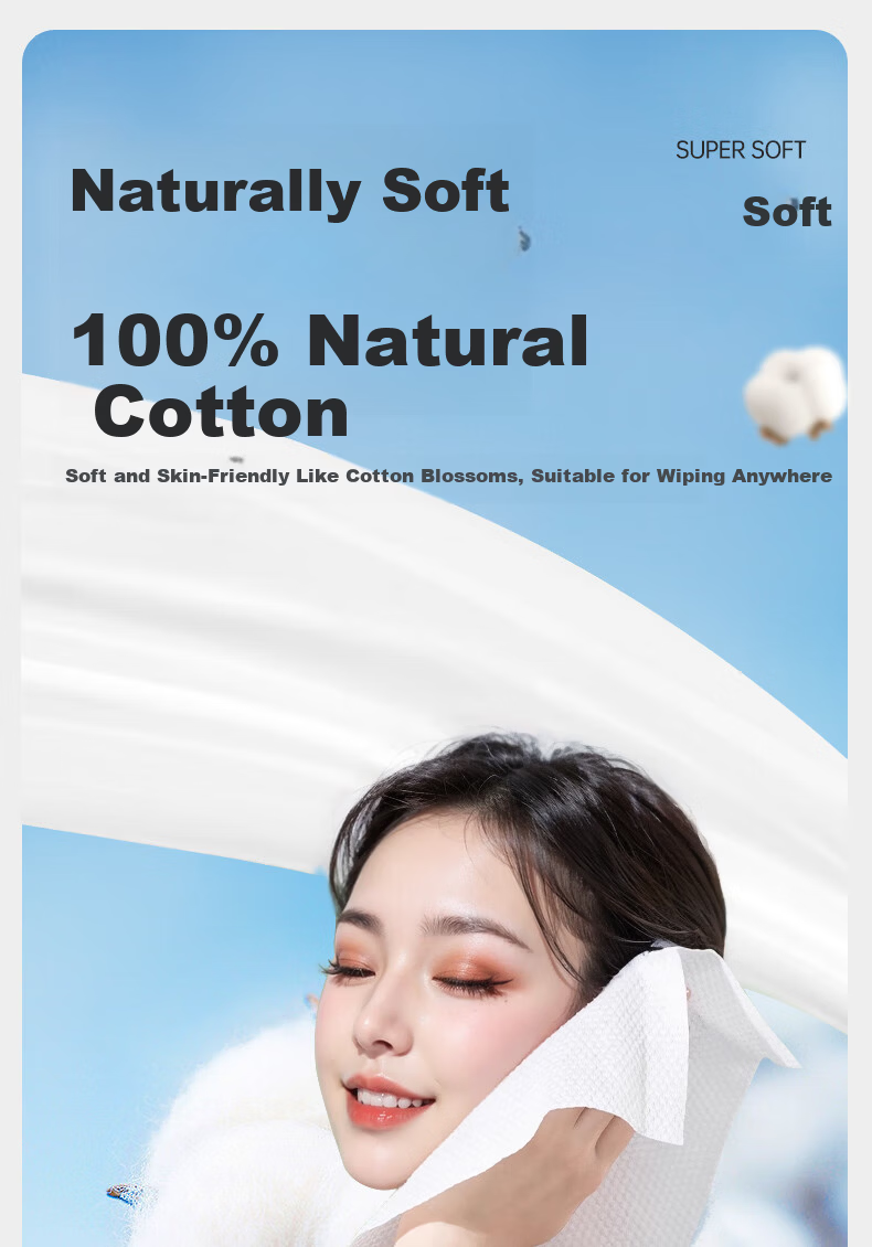 Cotton Deer Pure Cotton Hanging Facial Towels, Extra Large and Thick, Dual-use Dry and Wet Face Wipes, Makeup Cotton Cleansing Towels, 2 Packs 7