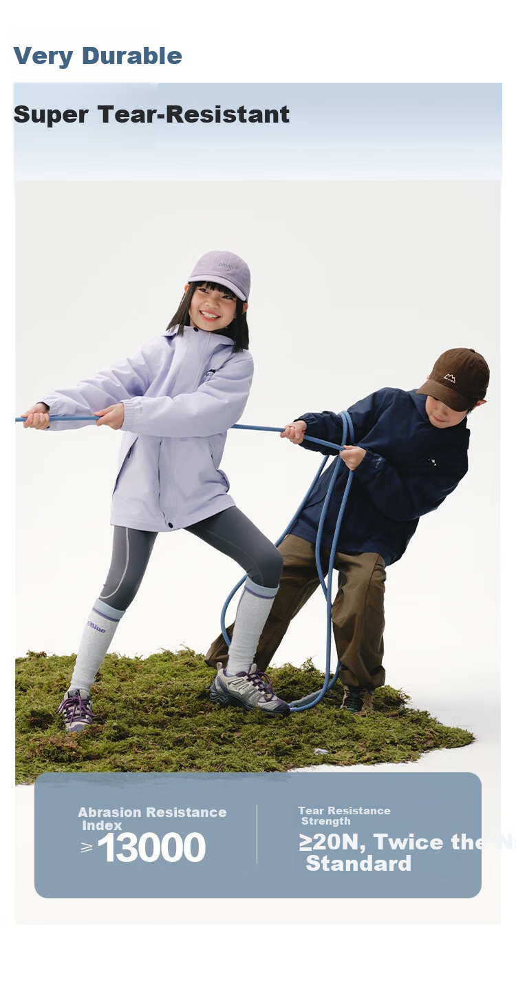 JD Jingzao Kids Fleece Lined 3-in-1 Windproof Waterproof Outdoor Jacket for Older Children Lavender Purple 140 9