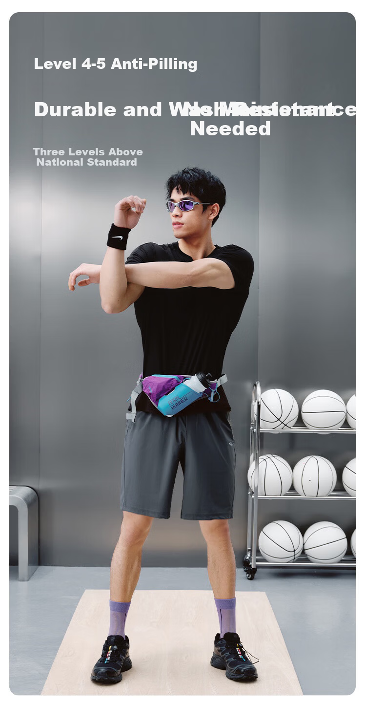 JD Jingzao Men's Sports Shorts Five-Point Stretch Breathable Quick-Dry Running Casual Pants Spring Dark Gray S 15