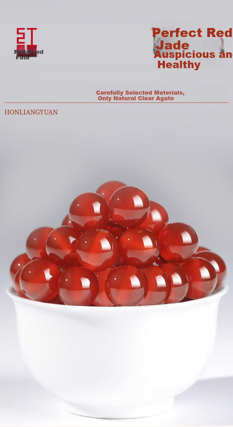 Hongliangyuan Natural Red Agate Bracelet Lucky Bead Buddhist Beads Birthday Gift Red Agate Crystal Bracelet Unisex 6mm 8