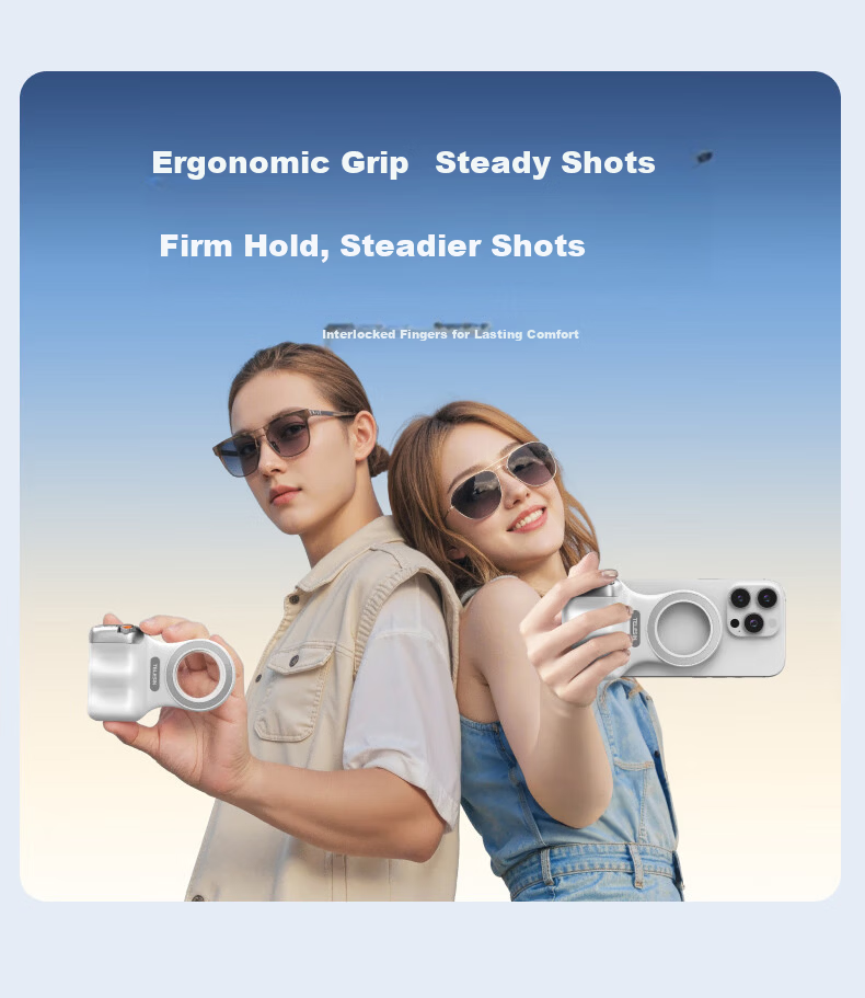 TELESIN Mobile Photography Handle Master Imaging Handle Magnetic Phone Stabilizer Handheld Camera Grip Compatible with Apple Huawei Xiaomi Bluetooth Infinite Zoom Anti-Shake Assistant 7