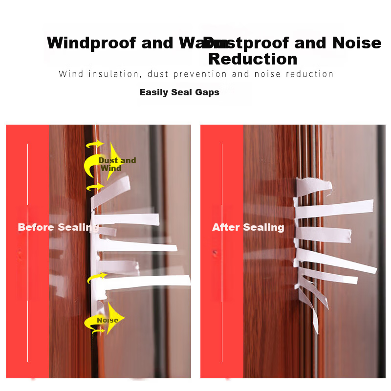 Oumai Anti-theft Door Sealing Strip 10x10mm Weatherproof Soundproof Door Gap Insulation Windproof Strip