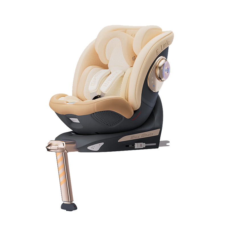 Elittile S8 Whale Child Safety Car Seat for Ages 0-7, Smart Voice Control, Ventilation And Heating, 3C Certified I-Size Flow Gold