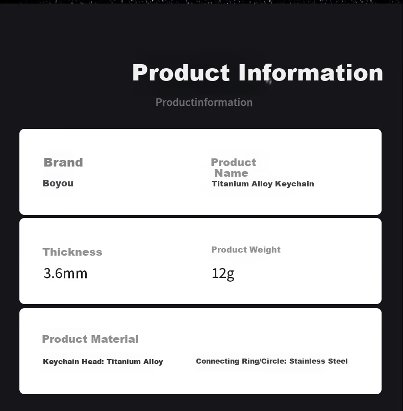 BO YOU Titanium Alloy Multifunctional Keychain Men's Waist Hanging Simple Personalized Car Keychain Women's Key Pendant Gift 10