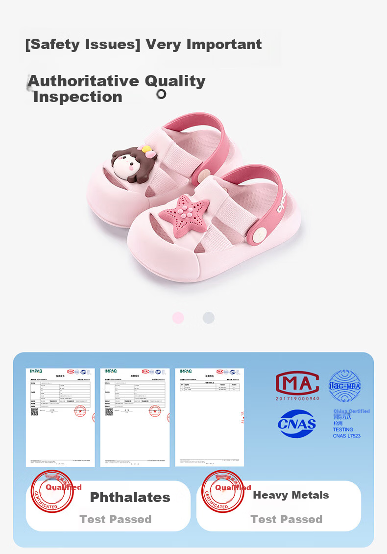 Balabala Kids Cartoon EVA Soft Sole Holey Sandals Boys Girls Summer Indoor Outdoor Beach Slippers 6