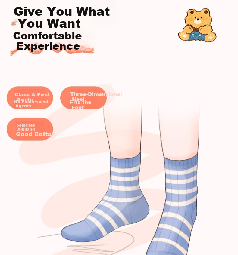 YUZHAOLIN 5 Pairs Kids Solid Color Cotton Socks Autumn Winter Seamless Mid-Calf Boys Antibacterial Odor-Resistant Sports Long Socks 3
