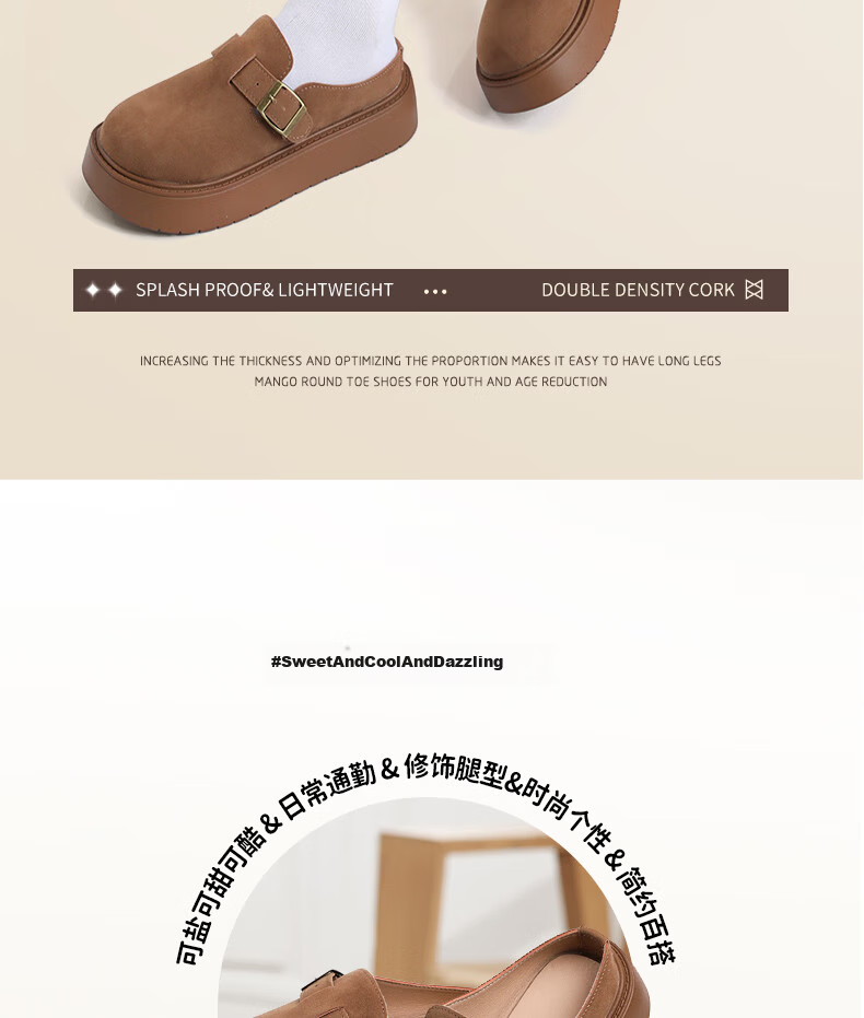 FOOTOPPO Women's Birkenstock Style Thick Sole Summer Open Toe Platform Slip-On Sandals Casual Summer Shoes 2