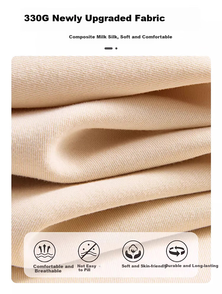 GLM Crew Neck Sweatshirt for Men, Autumn Loose Fit Versatile Sports Simple Pullover Base Layer Casual Jacket, Apricot Color, 2XL 5