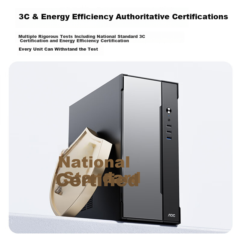 AOC Desktop Computer Home Office Business Host Glory T260 (Intel G5900 8GB 256GB 3-Year Onsite Service)
