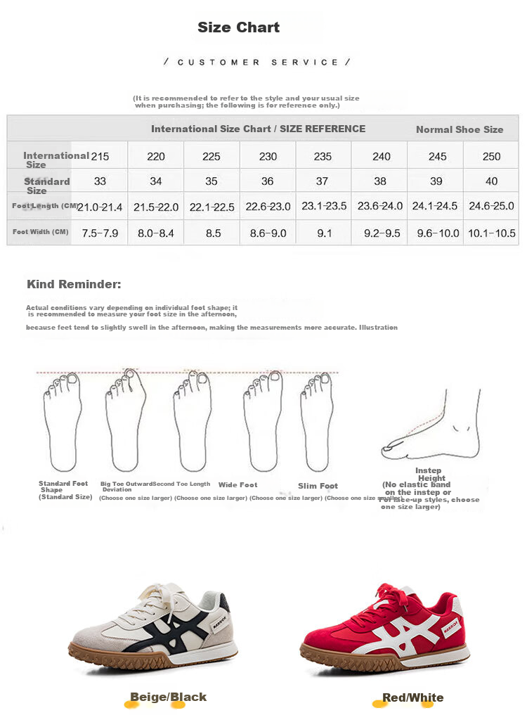 Warrior Red Women's Training Shoes Autumn Retro Niche Casual Sports Sneakers 5062 Beige/Black Size 35 4