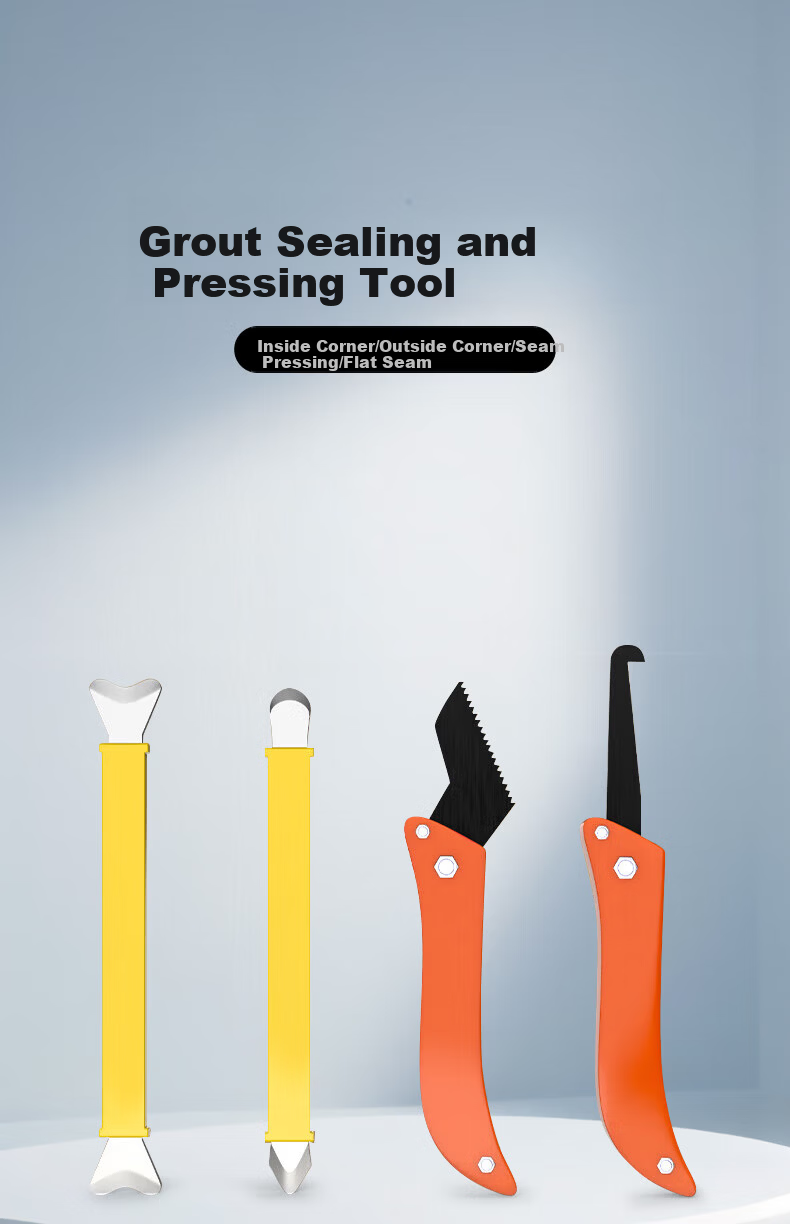 Fengshang Tile Grout Cleaning and Sealing Tool Set 4pcs Tungsten Steel Grout Pressing and Scraping Knife for Tile and Floor Grout Corner Sealing 1