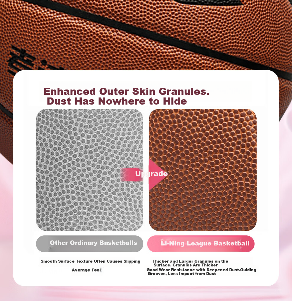 Li-Ning Basketball Junior Middle School Indoor Outdoor Girls Size 6 Official Exam Basketball for Ages 12-18 Women's Standard Test Ball 12