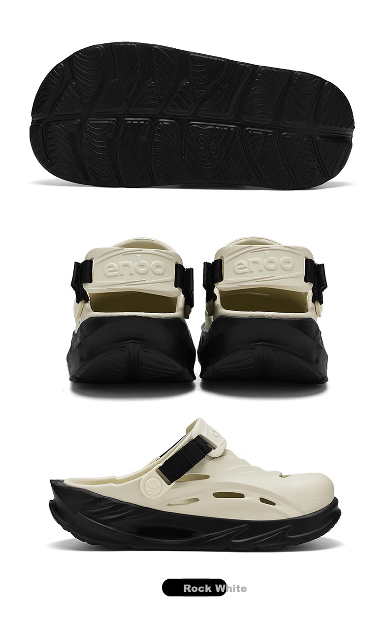 ENBO Thick Sole Hollow Breathable Hole Shoes Comfortable Men's Closed Toe Casual Versatile Beach Shoes Cloud Sand 41 (255mm) 18
