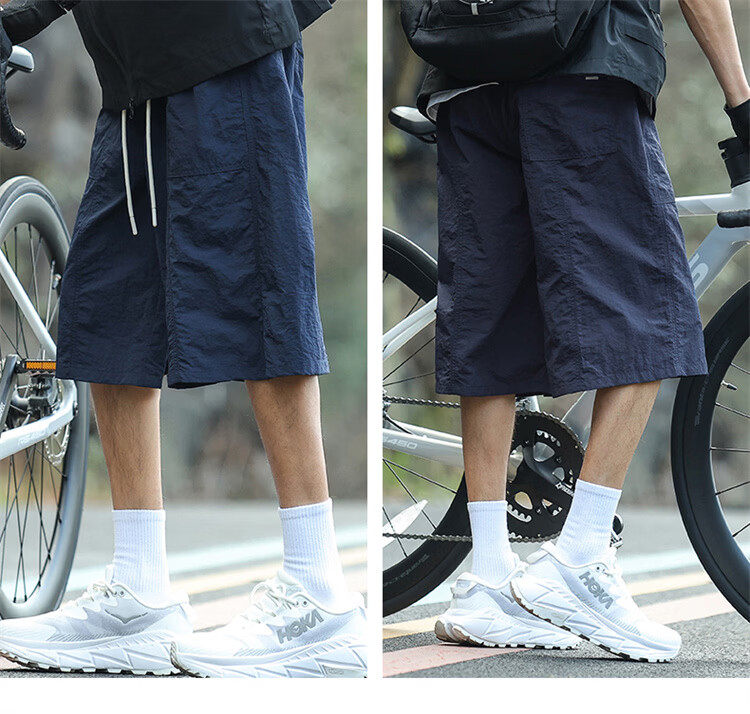 MARK FAIRWHALE Men's Casual Summer Shorts Comfortable Lightweight Ice Silk Quick-Dry Loose Sports Pants Light Gray M 21