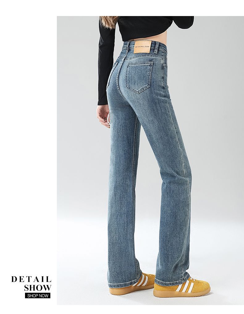 Jeanswest Women's Summer Trendy Straight-Leg Stretch Slim Fit Blue-Grey Cigarette Pants 2XL 12