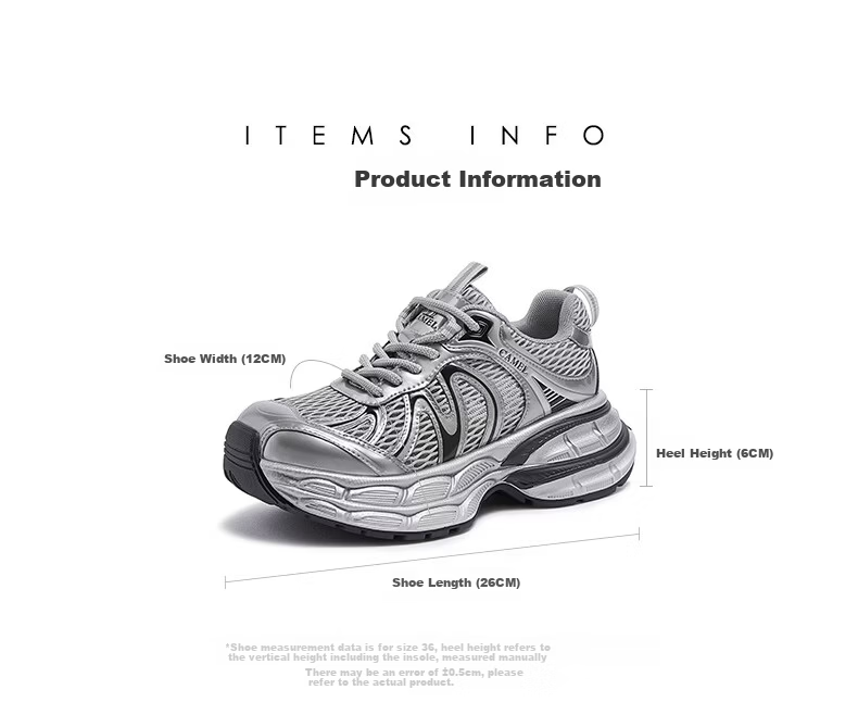 CAMEL Dilireba Edition Silver Moon 2nd Generation Dad Sneakers Women's Casual Shoes L25A283148 Gold Size 37 15